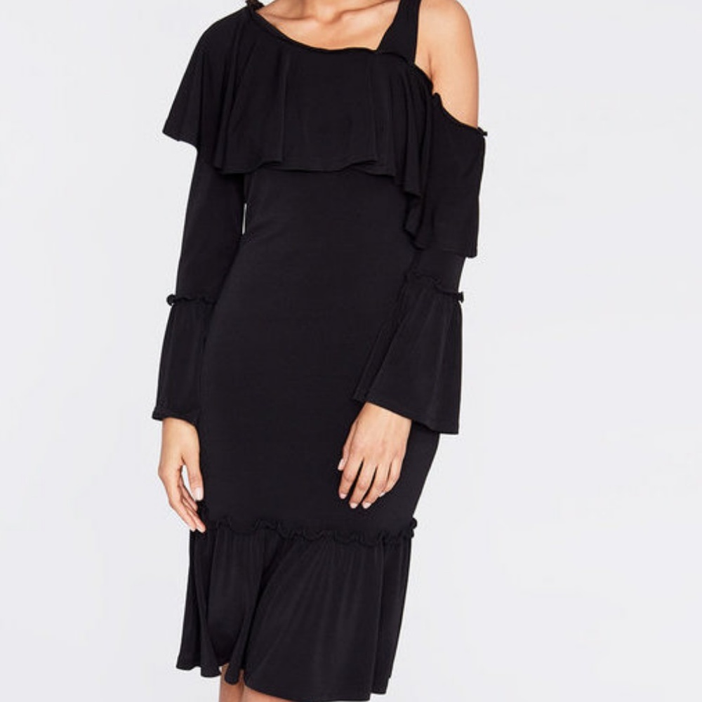 RACHEL Rachel Roy Black Ruffle Dress M